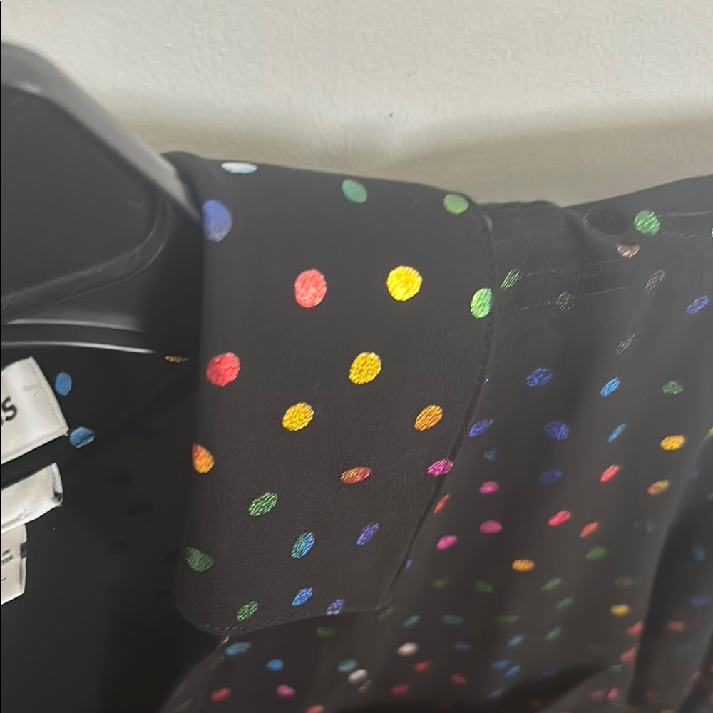 Express Black see through Blouse with Colorful Dots - Picture 4 of 8